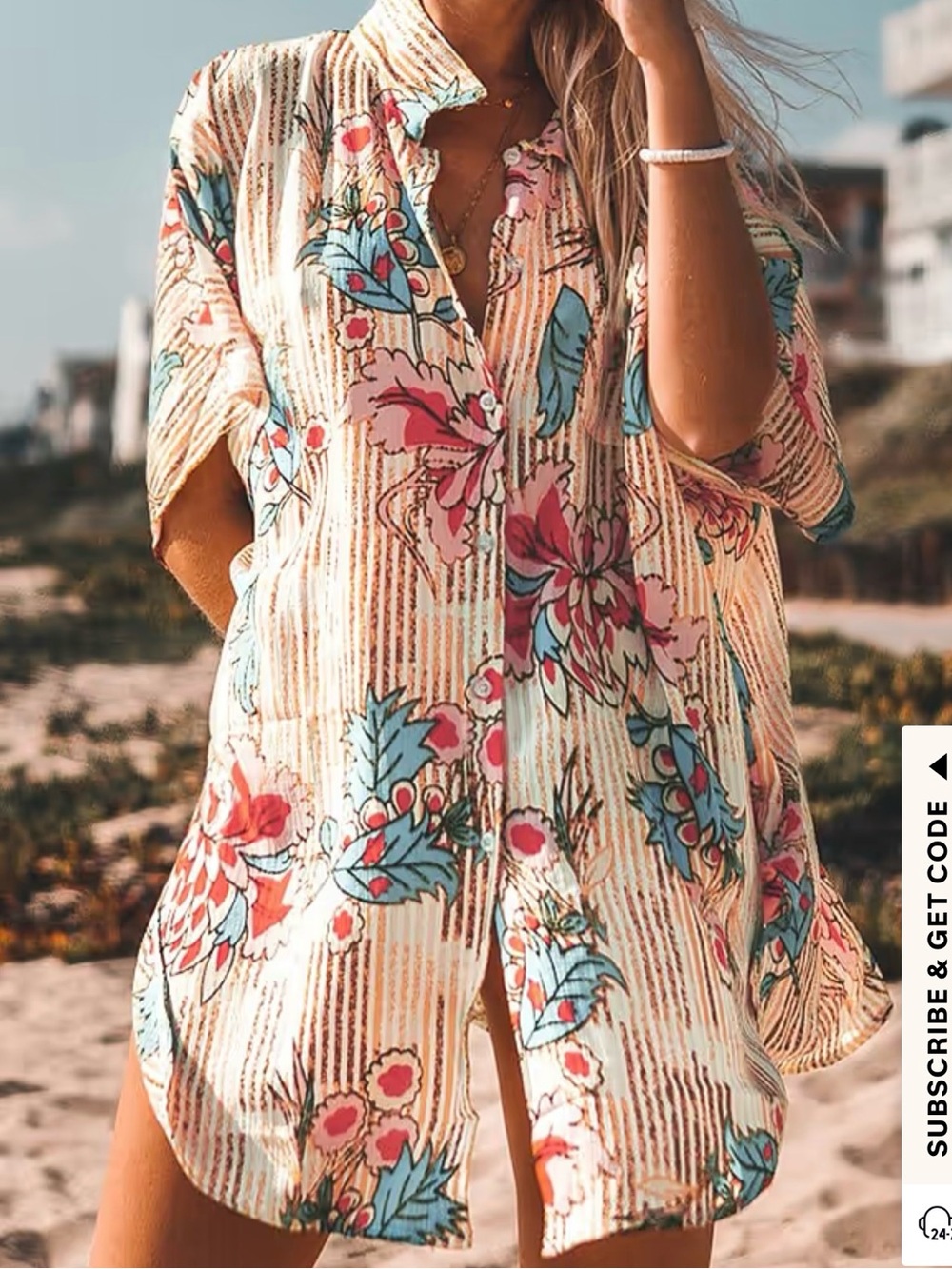 Women’s Cupshe Floral Print Buttoned Cover Up One Size